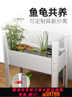 【台灣公司 可打統編】烏龜飼養箱龜共養帶曬臺大型生態造景深水箱養龜水陸缸帶底排水