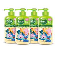【博寶兒】植萃洗髮沐浴乳650ml-佩佩豬x4入組(全球專利MP68多益 植物來源胺基酸潔淨因子)