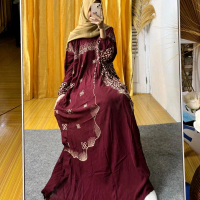 KAFTAN RAYON MOTIF VANIA SUPER ADEM BUSUI LD 170 CM Gamis Dress Wanita Muslim Panjang
