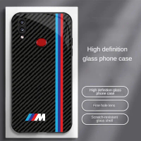 For Samsung Galaxy A10S Stylish Glass Phone Case, Shockproof & Shatter-Resistant Protective Cover