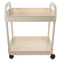 Plastic Movable with Handle Multi-Tier Rolling Shopping Cart Trolley Rolling Shopping Cart For Nursery Trolley Shopping Cart