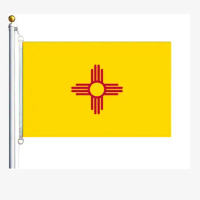 New Mexico, New Mexico Flags 90 x 150 cm, 100 % Polyester, Digitaldruck
