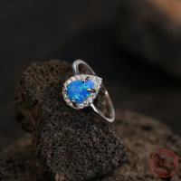 2024 fashion Hot selling 100% 925 sterling silver women's water drop ring paired with dazzling opal and zircon engagement ring