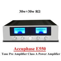 30w*2 Replica Accuphase E550 Class A Power Amplifier with Tone Preamplifier High Power RCA XLR Vu Meter HIFI Audio Amplifier