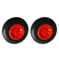 2pcs 25.4cm Puncture Proof Tyre On Red Wheel For Kayak Canoe Trolley Cart