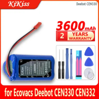 KiKiss Battery 3600mAh for Ecovacs Deebot Deepoo CEN330 CEN332 Vacuum Robot Replacement Bateria