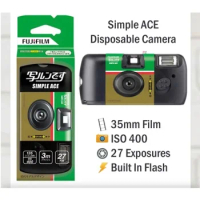 1/3/5pcs Fujifilm SIMPLE ACE ISO 400 35mm with Flash 27 Photo Exposures OneTime Use Disposable Film Camera (Expiry:2025)