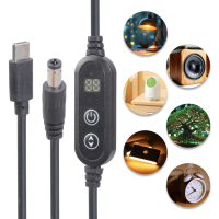 Kabel pengecas TypeβC ke palam 5.5Γ2.1 mm dengan penukaran voltan 5 V/9 V/12 V/15 V/20 V