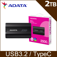 【ADATA 威剛】SD810 2000GB 外接式固態硬碟SSD(黑色 / SD810-2000G-CBK)