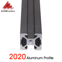 1PC BLACK 2020 European Standard Anodized Aluminum Profile Extrusion 100mm - 800mm Length Linear Rail 500mm for CNC 3D Printer