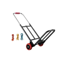 Portable Cart Folding Luggage Handling Pull Cargo Trailer with Wheels Home Grocery Shopping Trolley Light Small Shopping Trolley