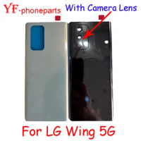 AAAA Quality For LG Wing 5G Back Battery Cover With Camera Lens Rear Panel Door Housing Case Repair Parts