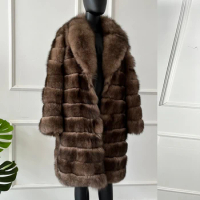 Women Real Fur Coat Fox Fur Jacket Winter Jackets For Women 2023 New Style Long Coat Natural Fox Fur