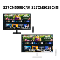 【最高現折268】SAMSUNG 三星 M5 S27CM500EC/黑 S27CM501EC/白 27型 FHD智慧聯網螢幕