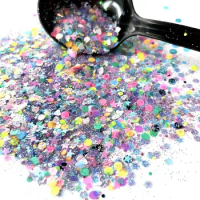 50g Purple Flake Stars Heart Hexagon Shape Nail Glitter Sequin Paillettes Polish Flakes Manicure Decorations Scrapbooking Epoxy