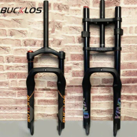 BUCKLOS Mountain Bike Front Fork 20 Inch 26 Inch Aluminum Alloy Fatbike Fork QR Bicycle Air Suspension Fork for Snow Beach Bike
