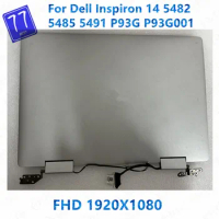 14“ FHD 1920*1080 For Dell Inspiron 14 5482 5485 5491 P93G P93G001 2-in-1 Lcd Touch Screen Digitizer Full Assembly With Hinges