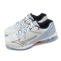 【MIZUNO 美津濃】羽球鞋 Wave Claw 3 男鞋 寬楦 白 藍 緩衝 室內運動 羽排鞋 美津濃(71GA2443-25)