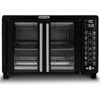 Toaster Oven Air Fryer Combo, 17 cooking presets, 1700W french door digital oven, 24L capacity, Large, Black