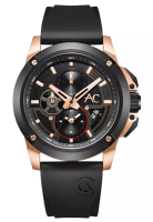 Alexandre Christie Alexandre Christie - Jam Tangan Chronograph Pria - Rosegold - Black Rubber Strap 