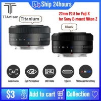 TTArtisan 27mm F2.8 Auto Focus Lens Mirrorless Camera Lens for Fujifilm XF Mount XA7 XT30 XPRO XE4 XS10 Sony E-mount Nikon Z