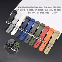 Rubber Strap for Casio G-SHOCK DW-5600 DW-6900 GW-M5610 GA-2100 Men Sport Waterproof Resin Replace Bracelet Watch Band 16mm