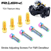 RISK M4*13.5 / M4x20 mm Titanium Alloy Bike Front / Rear Derailleur Bolts for MTB Bicycle SHIMANO XT SRAM Shift Adjustment Screw