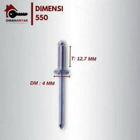 Paku Rivet Riveti Blind 440 435 450 Paku Tembak 1 Kotak isi 1000pcs Paku Rivet 550