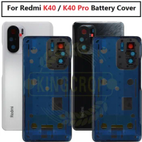 For Redmi K40 Pro K40 Battery Back Cover Door Rear Housing+ Camera Lens Case Assembly For Redmi K40pro Back Housing