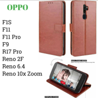 Case Wallet Leather For OPPO F 1s 11pro 9 R17pro Reno 2F 6.7 Casing Dompet