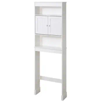 Classic Two Door Cabinet Space Saver in Pure White for Efficient Bathroom Storage