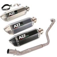 Motorcycle Full Exhaust System Front Mid Connect Pipe Slip 51mm Exhaust Muffler Tips With DB Killer For Zontes ZT310R 310T 310X