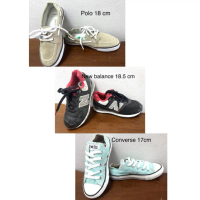 รองเท้าผ้าใบเด็กงานแบรนด์มือสอง มี size 17-20 cm .