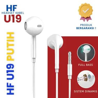 Headset Macaron Matte U19 / Earphone Mega Bass Good Quality Extra Bass HF U19 - PUTIH