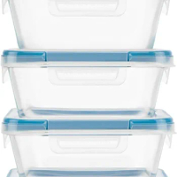 Snapware Storage Organizer Piece Total Solution Glass Food Storage Containers Set with Plastic Lids, 10 PC Clear