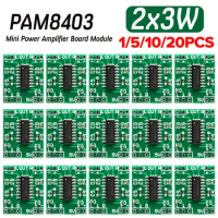 20-1pcs 2.5V To 5V Mini PAM8403 Power Amplifier Board 2 Channels 3W Class D Audio Speaker Sound Amplifier Board For Arduino