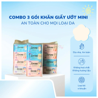 COMBO 3 GÓI KHĂN GIẤY ƯỚT MINI CORONA NHỎ GỌN