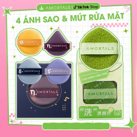 《Amortals.Vietnam》Set 4 Mút Trang Điểm Amortals Hình Ánh Sao Kèm 1 Mút Rửa Mặt