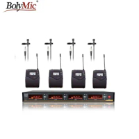 Bolymic Pro 4 Channels wireless microphone Lapel microphone UHF Wireless Microphone Lavalier