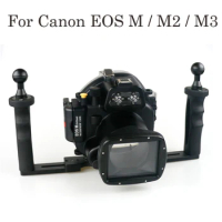 Seafrogs 40m/130ft Waterproof Underwater Housing Camera Diving Case for Canon EOS M M2 M3 EOS-M EOS-M2 EOS-M3 EOS M II III Cover