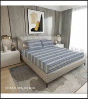 King Rabbit Sarung Guling / Sarung Bantal ( Pillow case) (Motif Random) Listra Floraline Blue Bantal