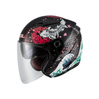 【SOL Helmets】SO-7E開放式安全帽 (浮世繪_消光黑/紅) ｜ SOL安全帽官方商城