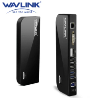 Wavlink USB 3.0 Universal Laptop Docking Station Dual Video Support Dvi/Hdmi/Vga to 2048X1152 External Graphics Ethernet 6 Ports