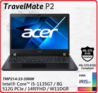 【2023.4 11代i5】Acer  TM214-53-59NW 筆電  14FHD / i5-1135G7 / 8GB / 512GB SSD / W11PdgW10