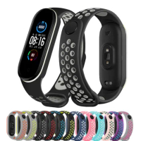 Silicone strap for Xiaomi Mi band 7 6 5 4 3 Sports breathable Mi band 6 bracelet wristband for Mi band 5 strap Mi band 4 Correa