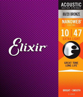 Elixir NANOWEB 11002 (10-47) 薄膜 防鏽 黃銅 木吉他弦 民謠吉他弦【唐尼樂器】