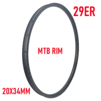 335g Super Light 20mm Depth 34mm Width Carbon MTB Wheel Rim MTB Bicycle Wheel Rims 3K Twill Glossy Surface MTB Carbon Rim