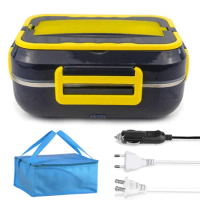 Dual Use Car Home Electric Heated Lunch Box 220V 110V 24V 12V Stainless Steel Food Warmer Container Heating Bento Box Heater Set
