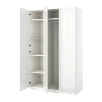 PAX/FARDAL 衣櫃/衣櫥組合, 白色/高亮面 白色, 150x60x236 公分