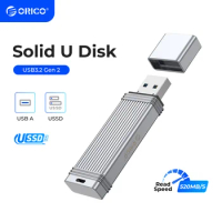 ORICO USSD Mobile Solid U Disk 520MB/S USB Flash Drive 1TB 512GB 256GB 128GB Type-C USB 3.2 Pen Drive Metal Solid State U Disk